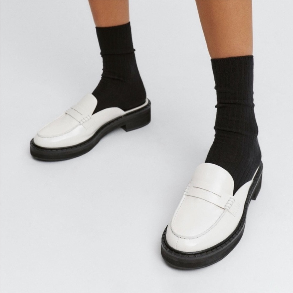 Reformation Leather Angie Mule in White 🤍
